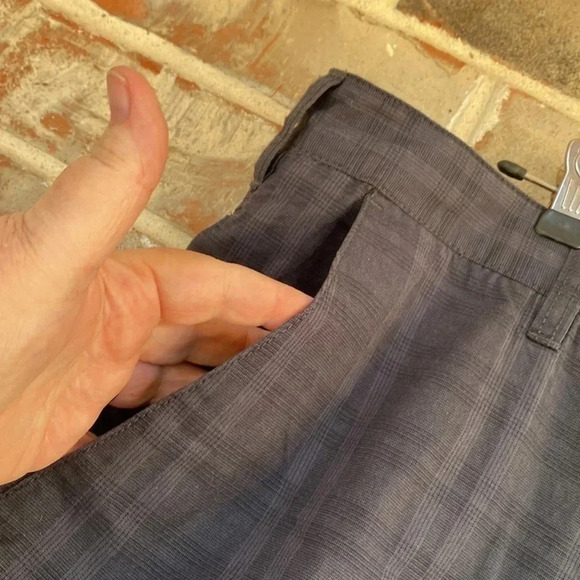 Hurley Mesa Verde Dark Gray Plaid Trouser Shorts - Picture 4 of 12